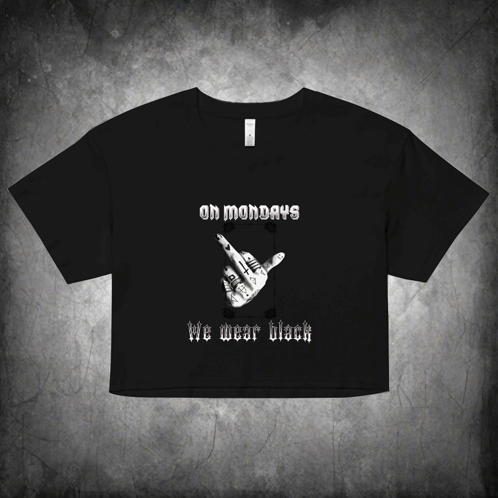 On Mondays Cropped Tee - Emo Elder Society
