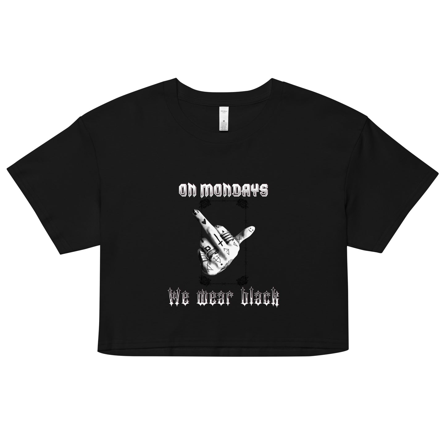 On Mondays Cropped Tee - Emo Elder Society
