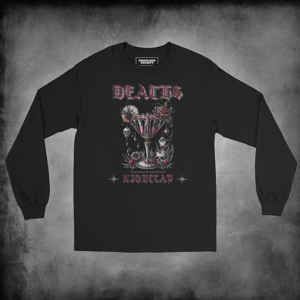 Deaths Night Cap Longsleeve Tee - Emo Elder Society