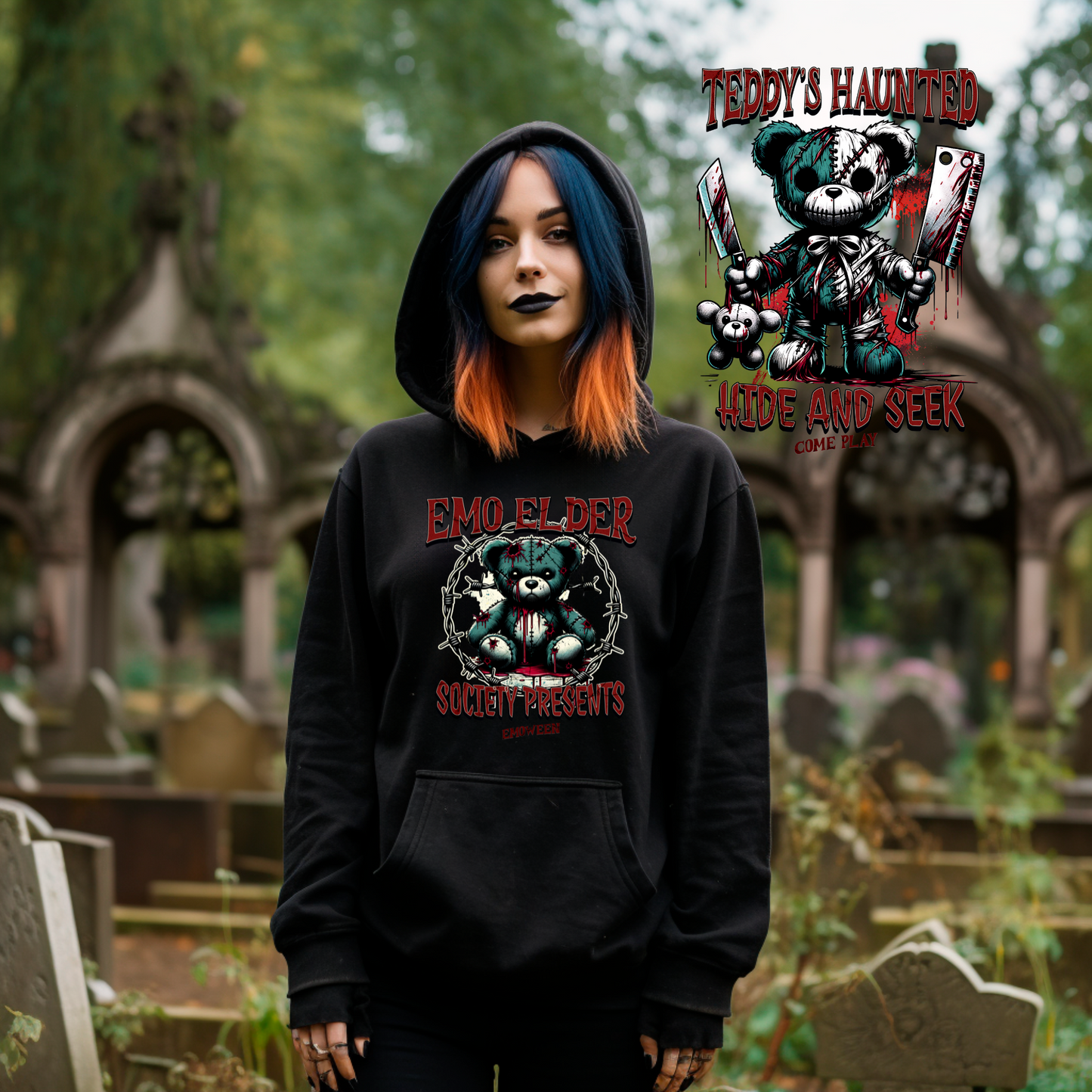 Teddy’s Haunted Halloween Unisex Hoodie