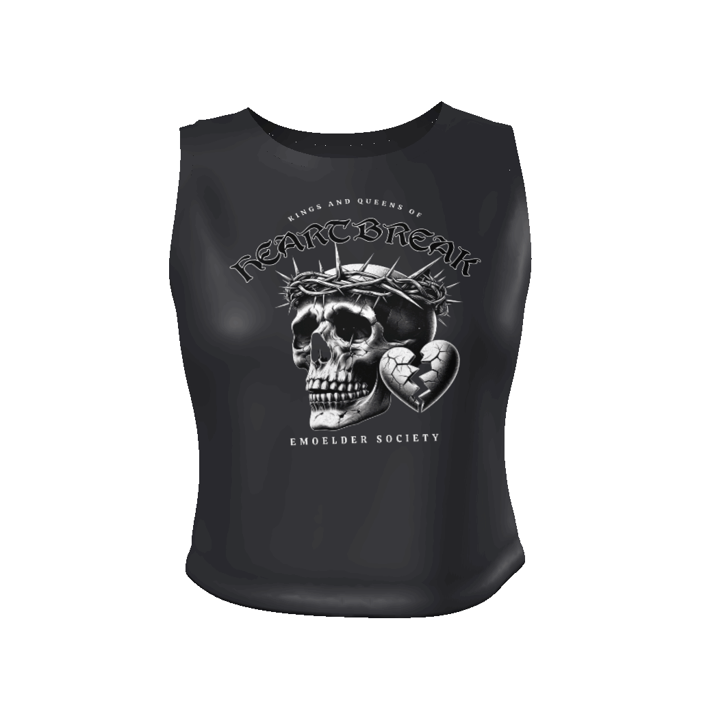 Heartbreak Women's Fitted Crop Top - Emo Elder Society