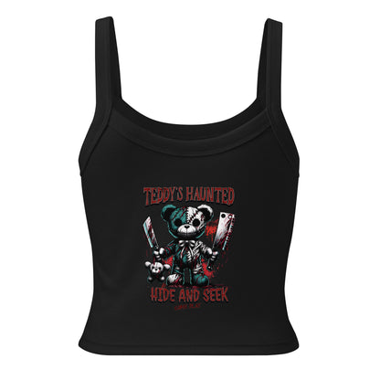 Teddy’s Haunted Halloween Women’s Micro-Rib Tank Top - Emo Elder Society