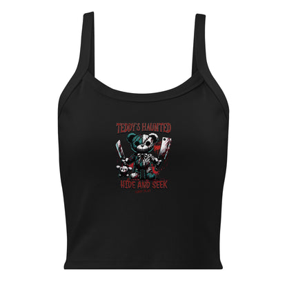 Teddy’s Haunted Halloween Women’s Micro-Rib Tank Top - Emo Elder Society